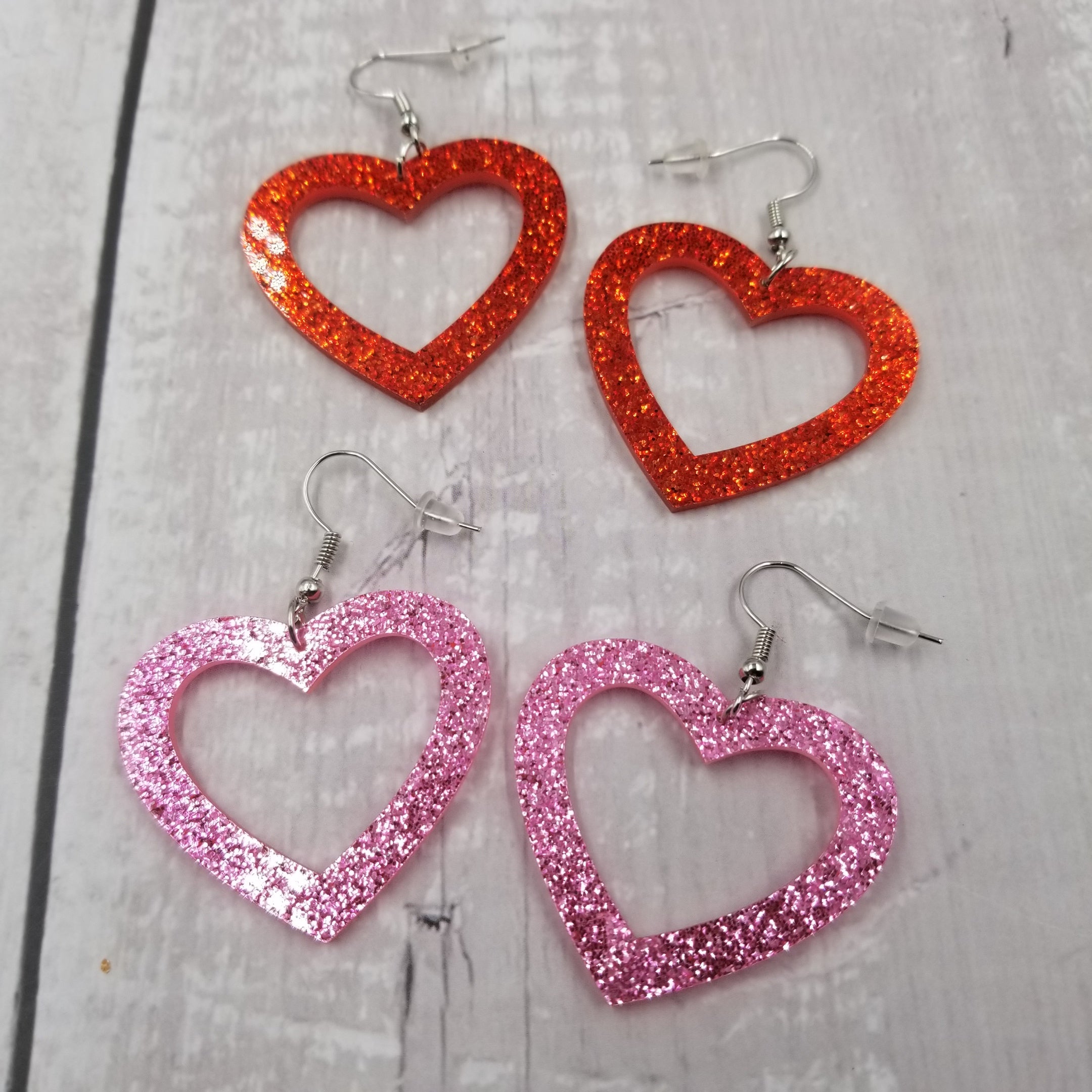 Glitter Foam Heart Earrings- Tiny – lovelylisacrafts